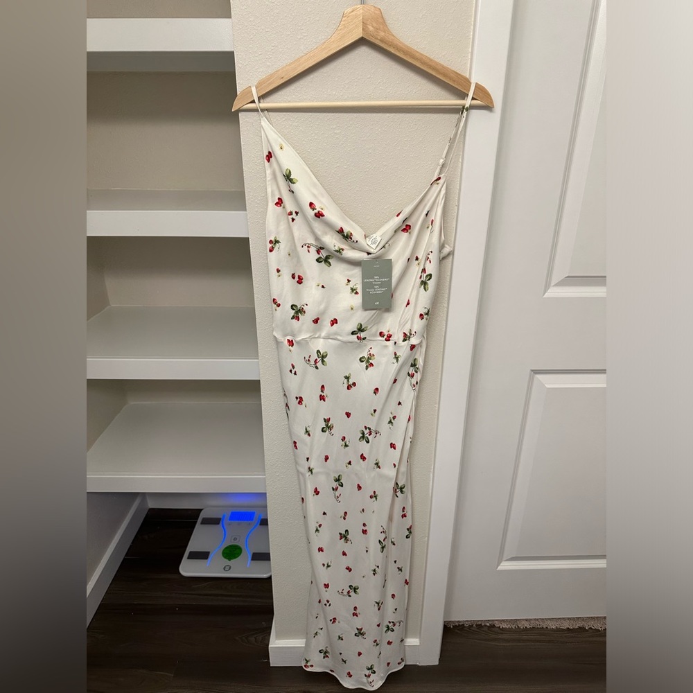 NEW W TAGS H&M STRAWBERRY MAXI SLIP DRESS